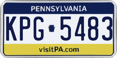 PA license plate KPG5483