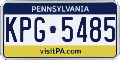 PA license plate KPG5485