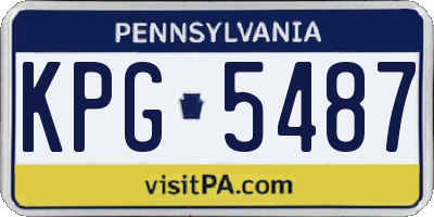 PA license plate KPG5487