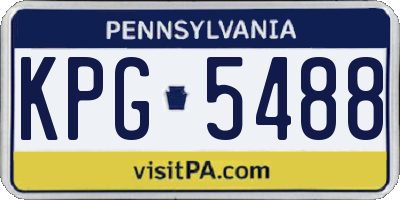 PA license plate KPG5488