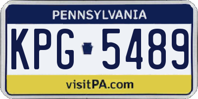 PA license plate KPG5489