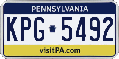 PA license plate KPG5492