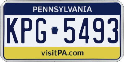 PA license plate KPG5493