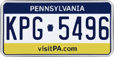 PA license plate KPG5496