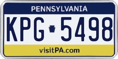 PA license plate KPG5498