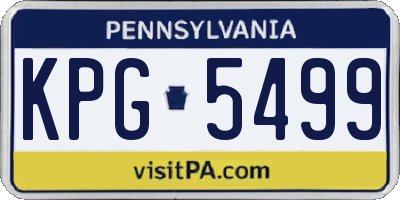 PA license plate KPG5499