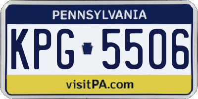 PA license plate KPG5506