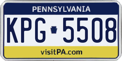 PA license plate KPG5508