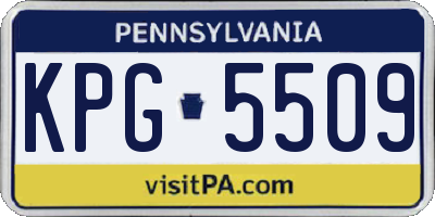 PA license plate KPG5509