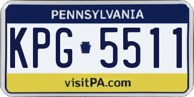 PA license plate KPG5511