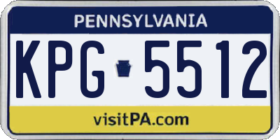 PA license plate KPG5512