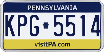 PA license plate KPG5514
