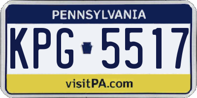 PA license plate KPG5517