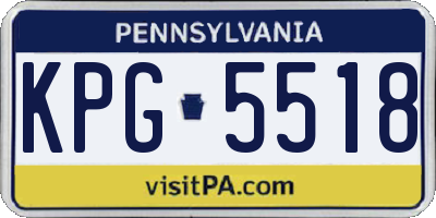 PA license plate KPG5518