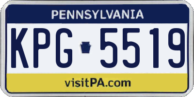 PA license plate KPG5519