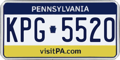 PA license plate KPG5520
