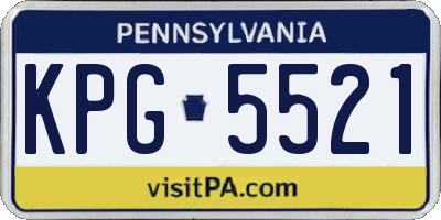 PA license plate KPG5521