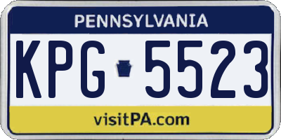 PA license plate KPG5523