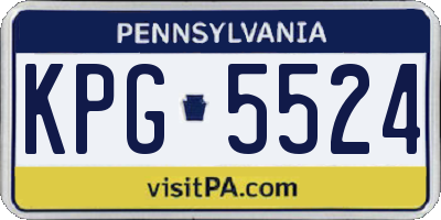 PA license plate KPG5524