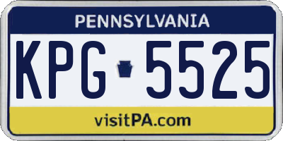 PA license plate KPG5525