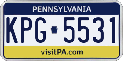 PA license plate KPG5531