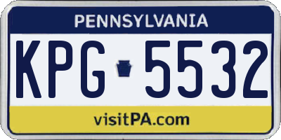 PA license plate KPG5532