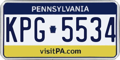 PA license plate KPG5534