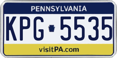 PA license plate KPG5535