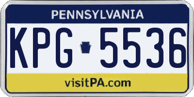PA license plate KPG5536