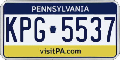 PA license plate KPG5537