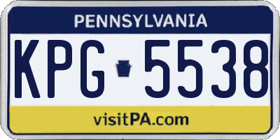 PA license plate KPG5538