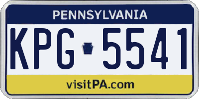PA license plate KPG5541