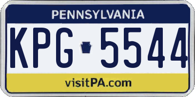 PA license plate KPG5544