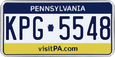 PA license plate KPG5548