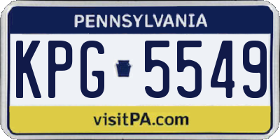 PA license plate KPG5549