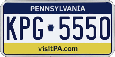 PA license plate KPG5550