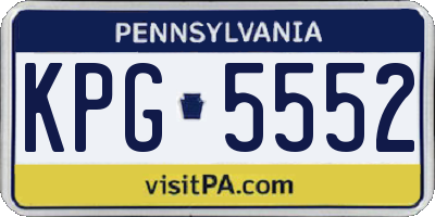 PA license plate KPG5552