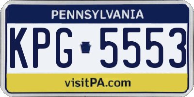 PA license plate KPG5553