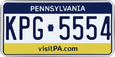 PA license plate KPG5554