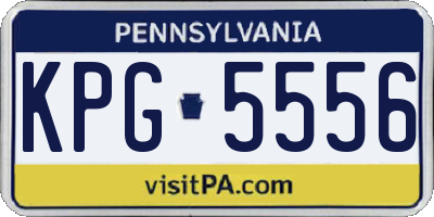 PA license plate KPG5556