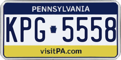 PA license plate KPG5558