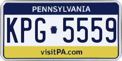 PA license plate KPG5559