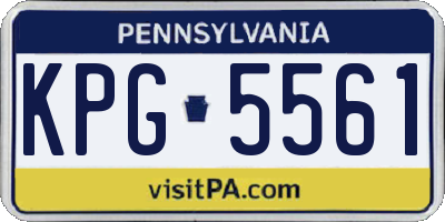 PA license plate KPG5561