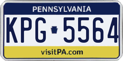 PA license plate KPG5564