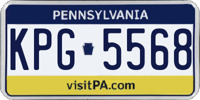 PA license plate KPG5568