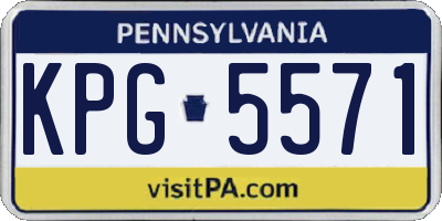 PA license plate KPG5571