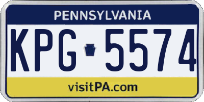 PA license plate KPG5574