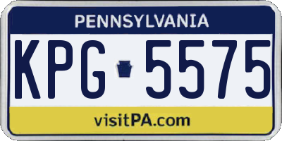 PA license plate KPG5575