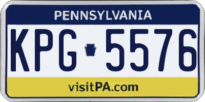 PA license plate KPG5576