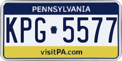 PA license plate KPG5577